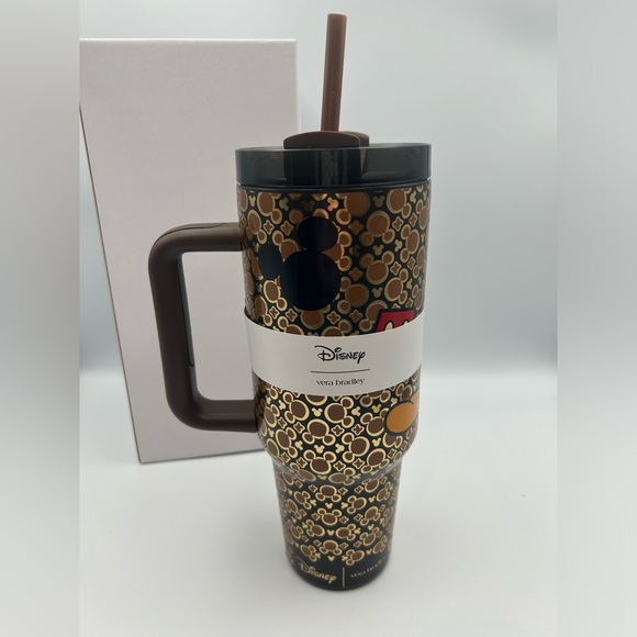 *New* Vera Bradley Disney Mickey Mouse Icon Tumbler W/ Gold/Brown Background - Picture 2 of 13